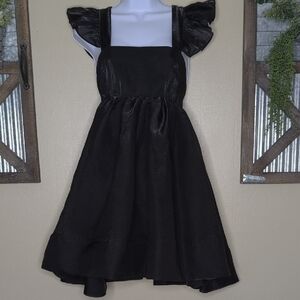 Altar'd State Black Midi Sundress with Flutter Cap Sleeves